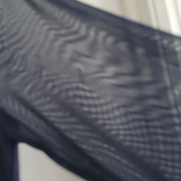TIANA B. COCKTAIL DRESS SHIFT, NAVY BLUE, SHEER SLEEVES,  SIZE 10 - Picture 10 of 13